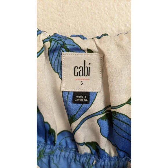 Cabi # 6761 Botanical Dress Floral Print Spaghetti Strap Ruffle Hem Dress Small - Picture 9 of 14